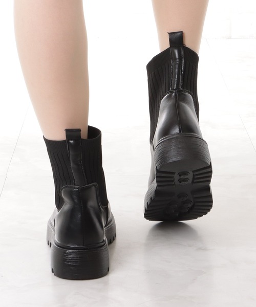 「Lace Ladies」 ショートブーツ 24 ブラック レディース_画像6