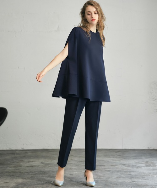 「Flolia」 セットアップ L ネイビー レディース_画像6