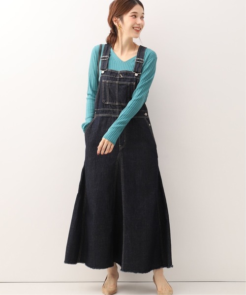 【中古】未使用品 スローブ イエナ SLOBE IENA 25SS タックキャミサロペット オールインワン 36 ネイビー 紺 /DF SLOBE IENA（スローブイエナ） サロペットスカート 40 ネイビー