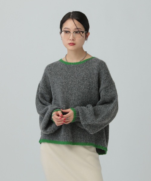 LEPSIM（レプシィム） ニット セーター 3ゲージ配色ショートプル