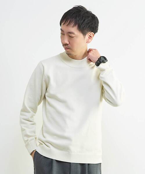 MEN'S MELROSE セーター ニット ラムウールライクモックネックニット