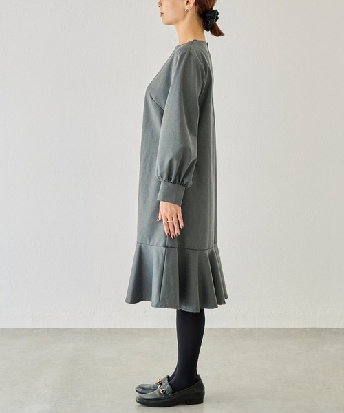 「LAVEANGE」 長袖ワンピース 4L モカ レディース_画像3