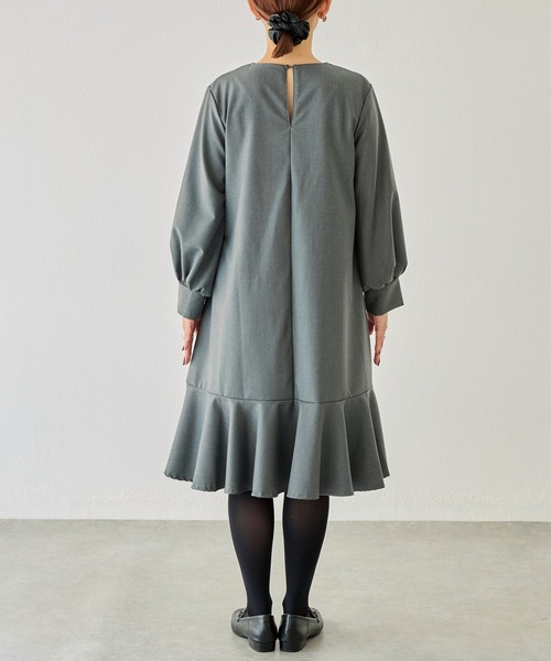 「LAVEANGE」 長袖ワンピース 4L モカ レディース_画像4