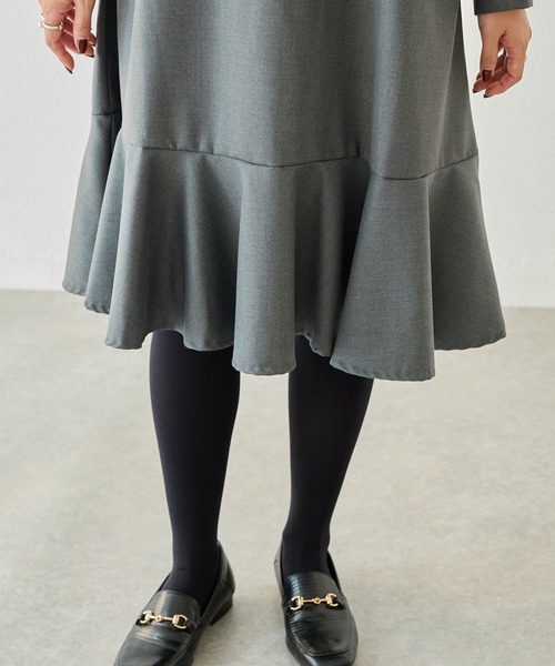 「LAVEANGE」 長袖ワンピース 4L モカ レディース_画像8