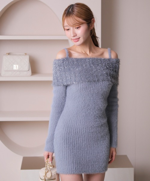 「LIPSERVICE」 ニットワンピース M ホワイト レディース_画像8