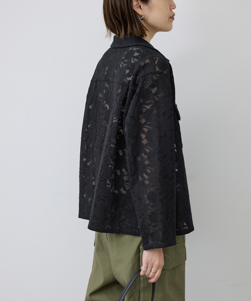 SLOBE IENA2WAYレースカラーBIGシャツ◆ SLOBE IENA（スローブイエナ）の「刺繍レースカラーシャツ（シャツ