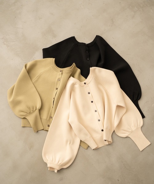 「hinari」 ニットカーディガン FREE イエロー レディース_画像4