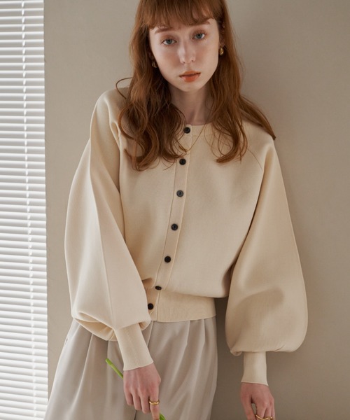 「hinari」 ニットカーディガン FREE イエロー レディース_画像6