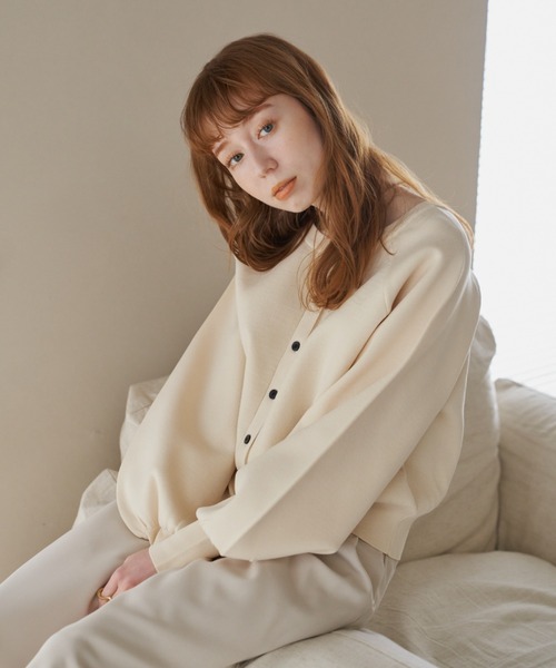 「hinari」 ニットカーディガン FREE イエロー レディース_画像7