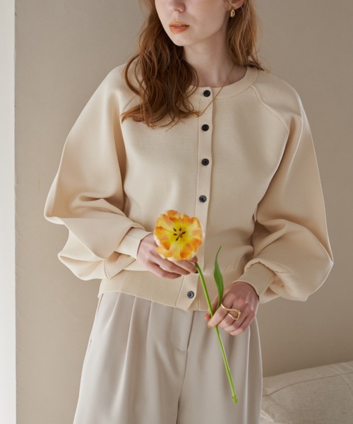 「hinari」 ニットカーディガン FREE イエロー レディース_画像9