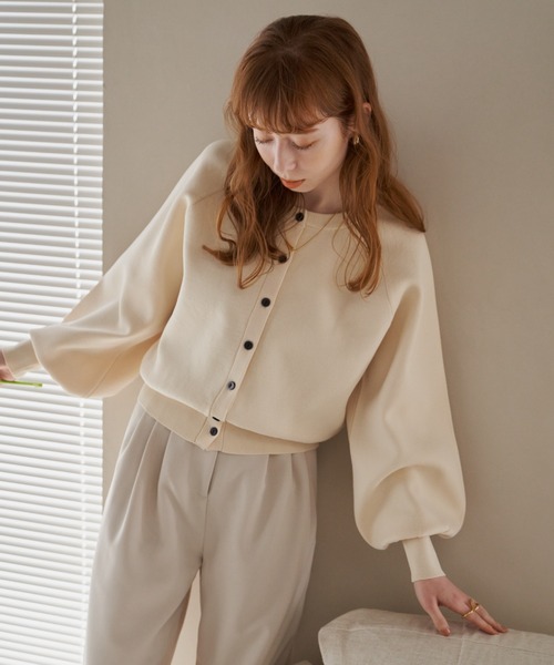 「hinari」 ニットカーディガン FREE イエロー レディース_画像10