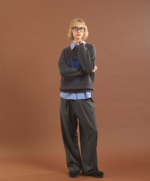 「MUHET」 長袖ニット MEDIUM カーキ レディース_画像2