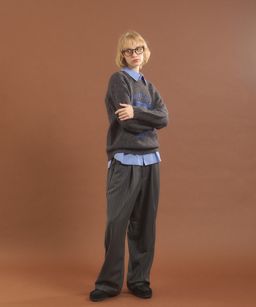 「MUHET」 長袖ニット MEDIUM カーキ レディース_画像3