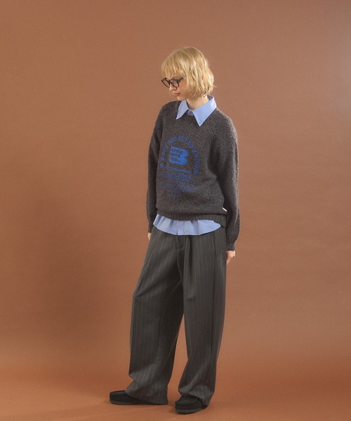 「MUHET」 長袖ニット MEDIUM カーキ レディース_画像4