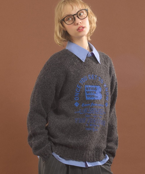 「MUHET」 長袖ニット MEDIUM カーキ レディース_画像5