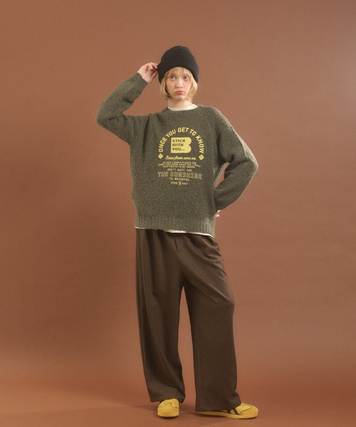 「MUHET」 長袖ニット MEDIUM カーキ レディース_画像9