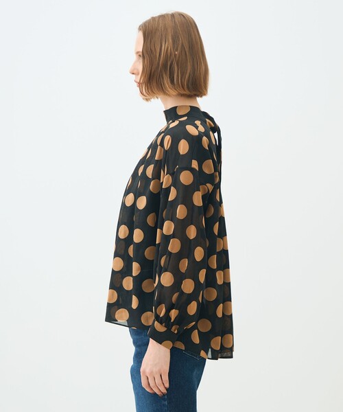 「TOMORROWLAND collection」 長袖ブラウス 36 ブラック×ホワイト レディース_画像4