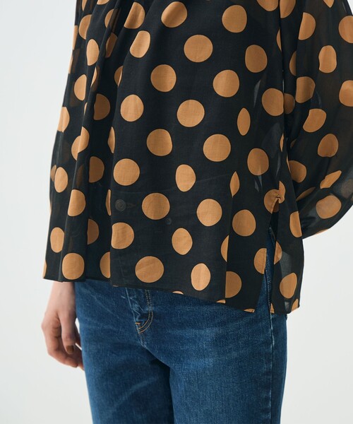 「TOMORROWLAND collection」 長袖ブラウス 36 ブラック×ホワイト レディース_画像9