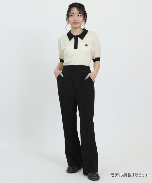 「MARY QUANT」 半袖ニット M ブラック レディース_画像5