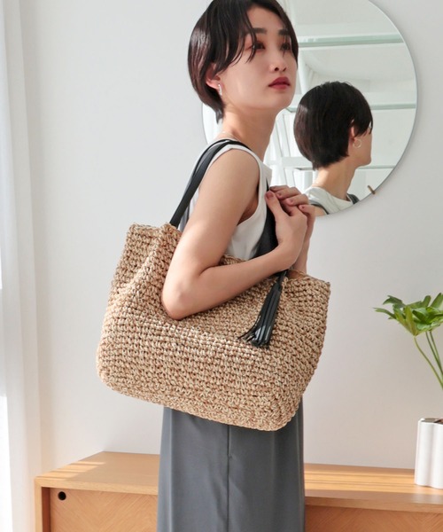 【匿名配送】トートバッグ　カゴバック T・S・L かごバッグ カゴバッグ ビッグペーパートートバッグ