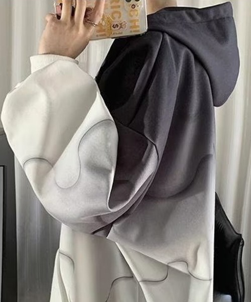 ケムリグラデーションパーカー サイズ2 KELVIN パーカー Gradation Two Tone Zip Hoodie グラデーション
