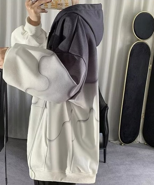 ケムリグラデーションパーカー サイズ2 KELVIN パーカー Gradation Two Tone Zip Hoodie グラデーション