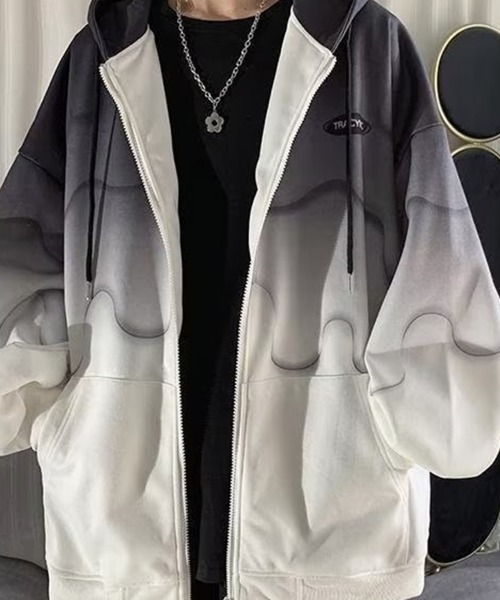 KELVIN パーカー Gradation Two Tone Zip Hoodie グラデーション