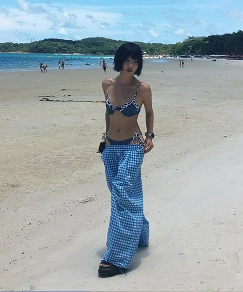 gossip!ロサンゼルス 水着 「Y2Kガーリー」レトロ デニム調 コンビ