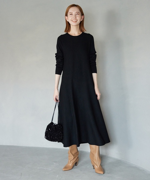 【新品未使用】SLOBE IENA ニットワンピース 黒 SLOBE IENA（スローブイエナ） ニットワンピース FREE ネイビー