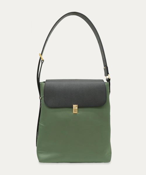 ショルダーバッグ Leather Flap Nylon Twill Shoulder Bag メンズ レディースの画像
