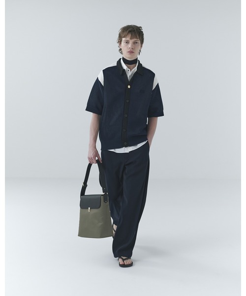 ショルダーバッグ Leather Flap Nylon Twill Shoulder Bag メンズ レディースの画像