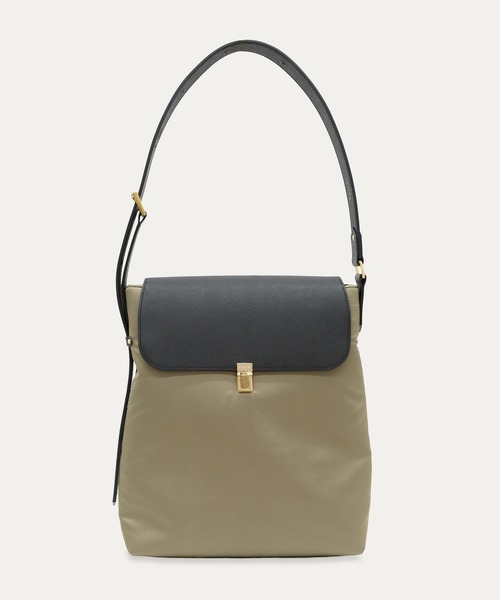 ショルダーバッグ Leather Flap Nylon Twill Shoulder Bag メンズ レディースの画像