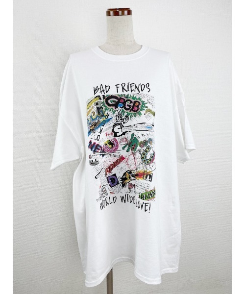 「WORLD WIDE LOVE!」 半袖Tシャツ 2 ホワイト レディース_画像2