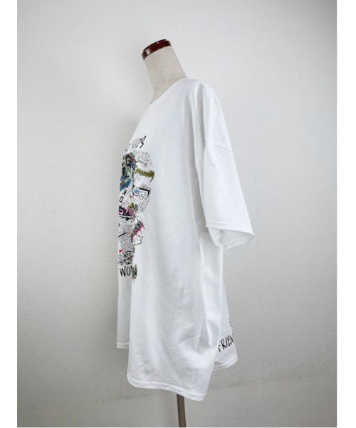 「WORLD WIDE LOVE!」 半袖Tシャツ 2 ホワイト レディース_画像3