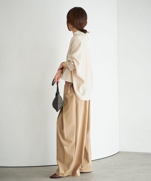 Plage プラージュ flutte バックスリットギャザーブラウス サイズ:表記なし シルク混 24SS   ホワイト レディース / 240001192468 plage（プラージュ） ブラウス シャツ silky gather ブラウス