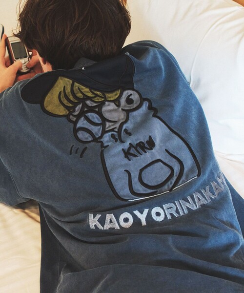 「kaoyorinakami」 半袖Tシャツ MEDIUM チャコールグレー メンズ_画像2