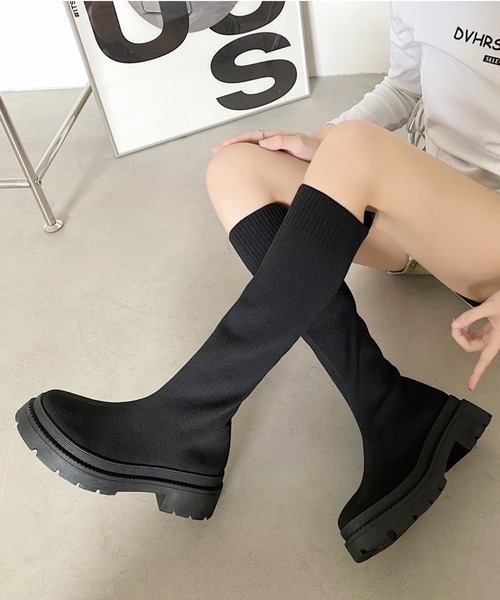 「Shoes in Closet」 ロングブーツ LL ブラック レディース_画像4