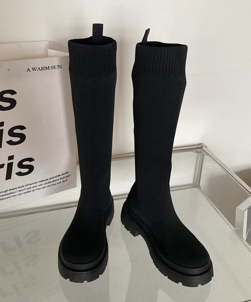 「Shoes in Closet」 ロングブーツ LL ブラック レディース_画像8