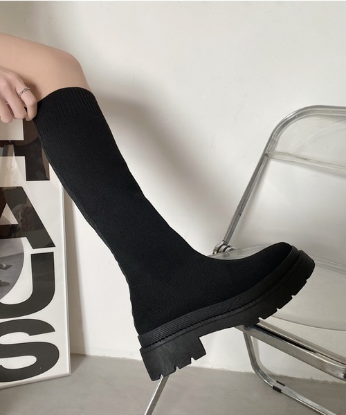 「Shoes in Closet」 ロングブーツ LL ブラック レディース_画像9