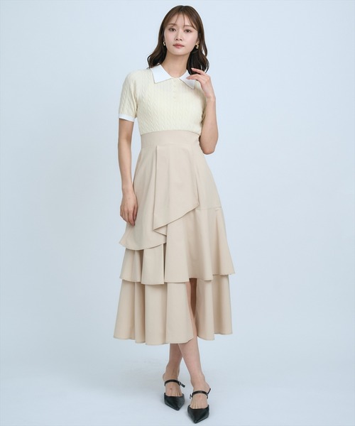 アニュアンス 美品 23年モデル イレギュラーティアード ミニワンピース フリル アニュアンス 美品 23年モデル イレギュラーティアード ミニワンピース