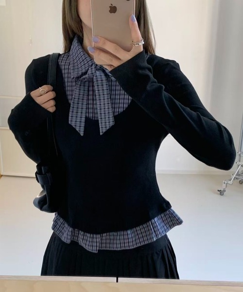 「AsRiRe」 長袖シャツ M ブルー レディース_画像3