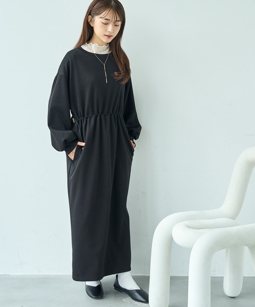 「mil」 長袖ワンピース S ブラウン レディース_画像4