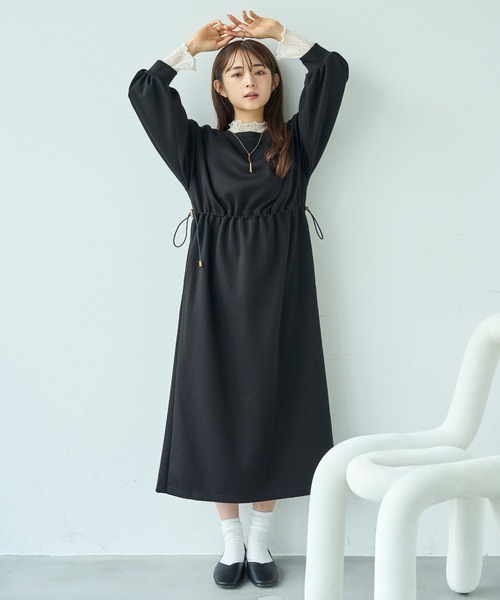 「mil」 長袖ワンピース S ブラウン レディース_画像8