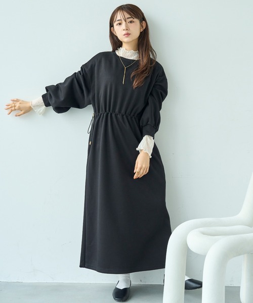 「mil」 長袖ワンピース S ブラウン レディース_画像9