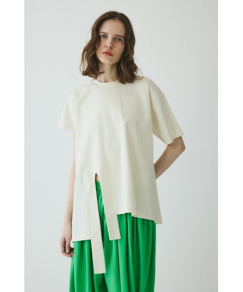 トップス crayme Asymmetry Hem Line Logo Tops HeRIN.CYE tシャツ Asymmetry hem drape cut tops / アシンメトリー