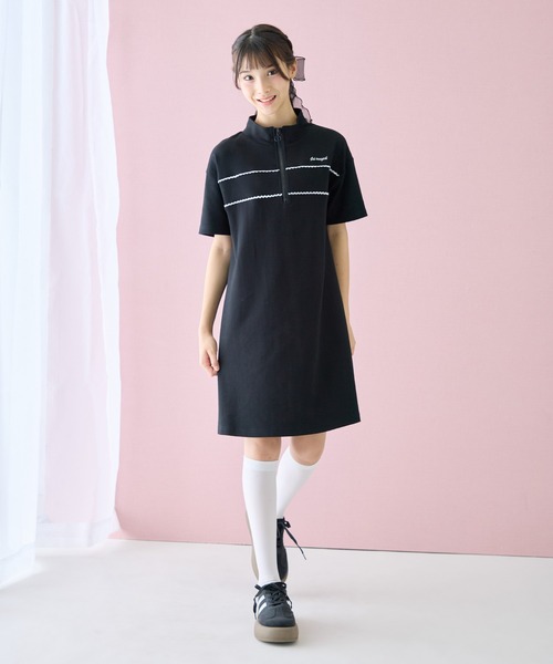 Amourire girl（アムリールガール） ワンピース ハーフジップ レース