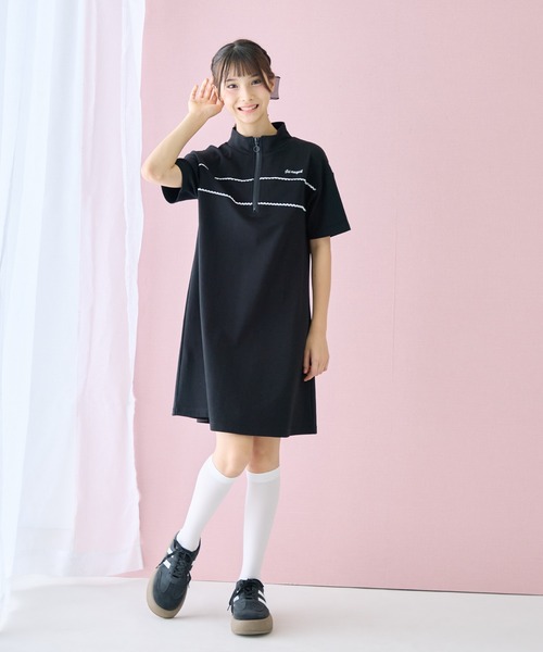 Amourire girl（アムリールガール） ワンピース ハーフジップ レース