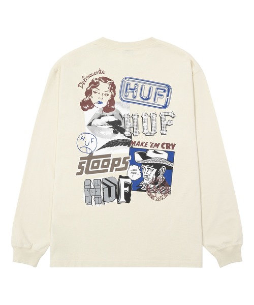 「HUF」 長袖Tシャツ X-LARGE ホワイト メンズ_画像4