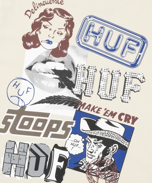 「HUF」 長袖Tシャツ X-LARGE ホワイト メンズ_画像6