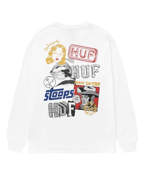 「HUF」 長袖Tシャツ X-LARGE ホワイト メンズ_画像8